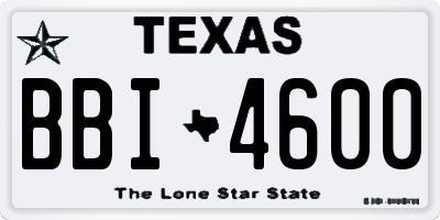TX license plate BBI4600