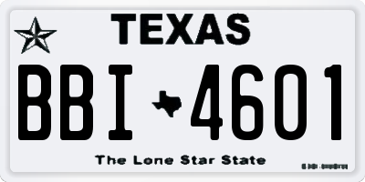 TX license plate BBI4601