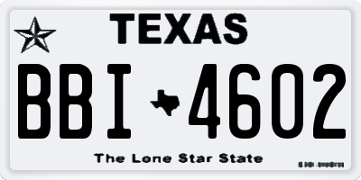 TX license plate BBI4602