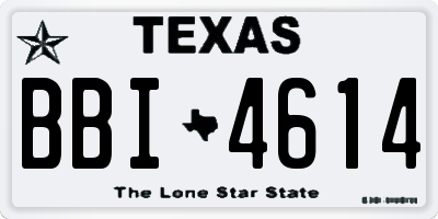 TX license plate BBI4614