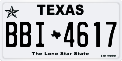 TX license plate BBI4617