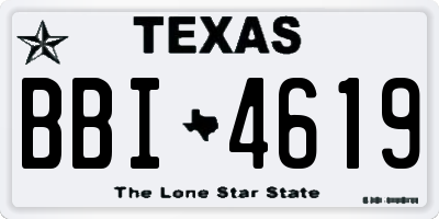 TX license plate BBI4619