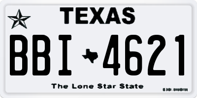 TX license plate BBI4621