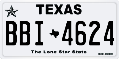 TX license plate BBI4624