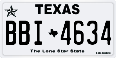 TX license plate BBI4634