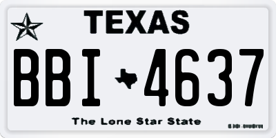TX license plate BBI4637