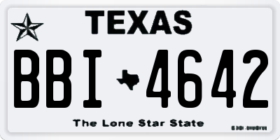 TX license plate BBI4642