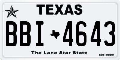 TX license plate BBI4643