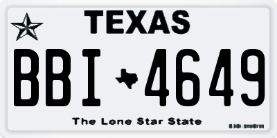 TX license plate BBI4649
