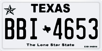 TX license plate BBI4653