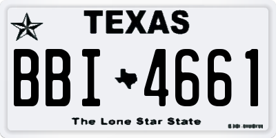 TX license plate BBI4661
