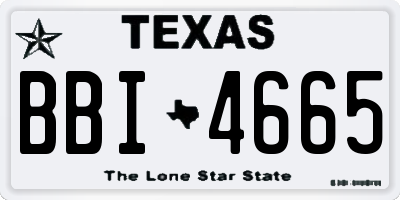 TX license plate BBI4665
