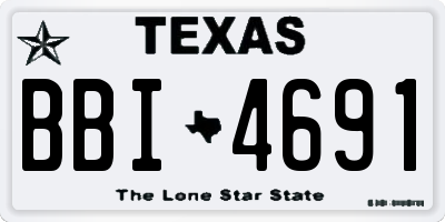 TX license plate BBI4691