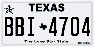 TX license plate BBI4704