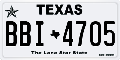 TX license plate BBI4705
