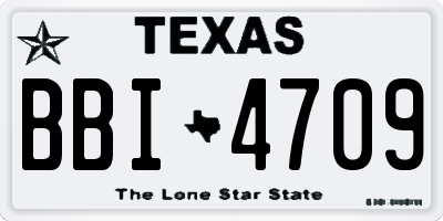 TX license plate BBI4709