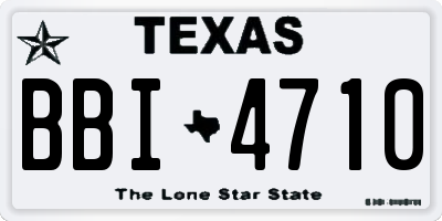 TX license plate BBI4710