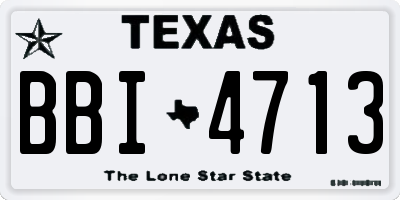 TX license plate BBI4713