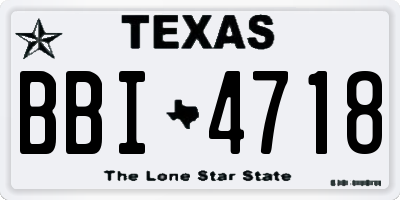 TX license plate BBI4718