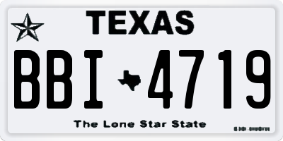 TX license plate BBI4719