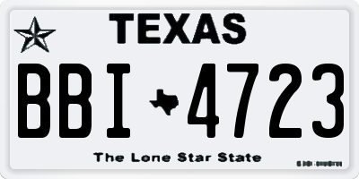 TX license plate BBI4723