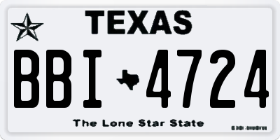 TX license plate BBI4724