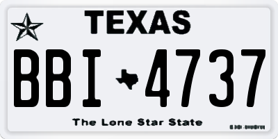 TX license plate BBI4737