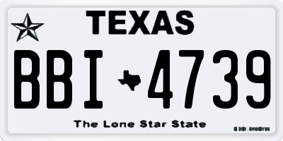 TX license plate BBI4739