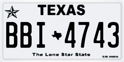 TX license plate BBI4743