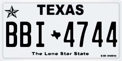 TX license plate BBI4744