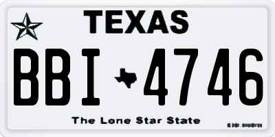 TX license plate BBI4746