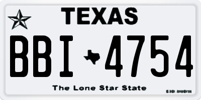 TX license plate BBI4754