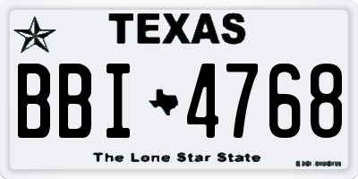 TX license plate BBI4768