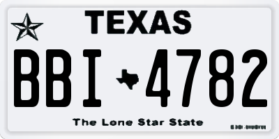 TX license plate BBI4782