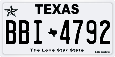 TX license plate BBI4792