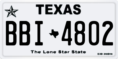 TX license plate BBI4802