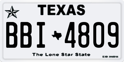 TX license plate BBI4809