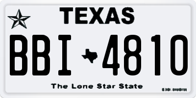 TX license plate BBI4810