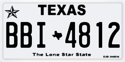 TX license plate BBI4812