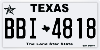 TX license plate BBI4818