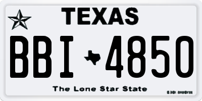 TX license plate BBI4850