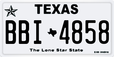 TX license plate BBI4858