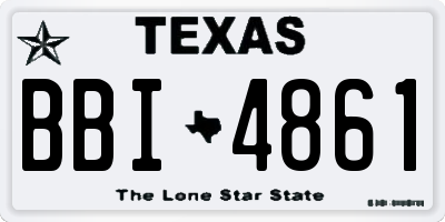 TX license plate BBI4861
