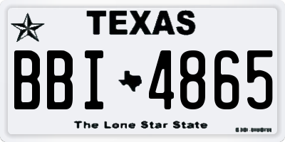 TX license plate BBI4865
