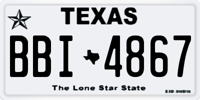 TX license plate BBI4867