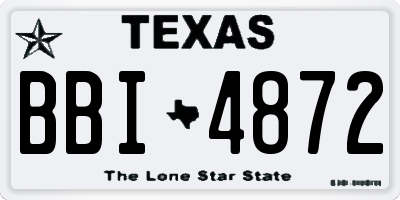 TX license plate BBI4872