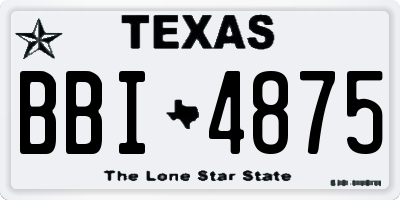 TX license plate BBI4875