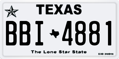 TX license plate BBI4881