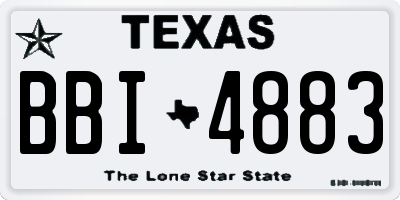 TX license plate BBI4883