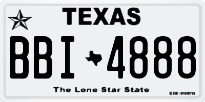 TX license plate BBI4888